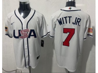 Team USA #7 Bobby Witt Jr. 2026 World Baseball Classic Jersey White