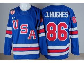 Team USA #86 J.Hughes 2026 Winter Olympics Jersey Blue