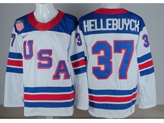 Team USA #37 Connnor Hellebuyck 2026 Winter Olympics Jersey White
