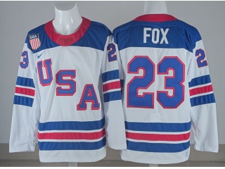 Team USA #23 Adam Fox 2026 Winter Olympics Jersey White