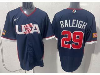 Team USA #29 Cal Raleigh 2026 World Baseball Classic Jersey Navy