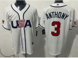 Team USA #3 Roman Anthony 2026 World Baseball Classic Jersey White