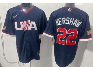Team USA #22 Clayton Kershaw 2026 World Baseball Classic Jersey Navy