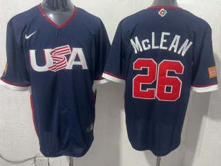 Team USA #26 Nolan McLean 2026 World Baseball Classic Jersey Navy