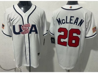 Team USA #26 Nolan McLean 2026 World Baseball Classic Jersey White
