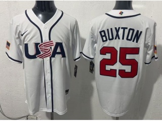 Team USA #25 Byron Buxton 2026 World Baseball Classic Jersey White