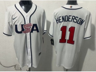 Team USA #11 Gunnar Henderson 2026 World Baseball Classic Jersey White