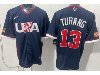 Team USA #13 Brice Turang 2026 World Baseball Classic Jersey Navy