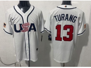 Team USA #13 Brice Turang 2026 World Baseball Classic Jersey White