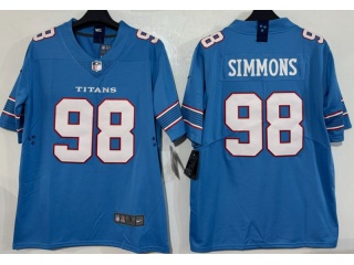 Tennessee Titans #98 Jeffery Simmons 2026 Vapor Limited Jersey Light Blue