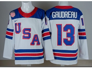 Team USA #13 Johnny Gaudreau 2026 Winter Olympics Jersey White
