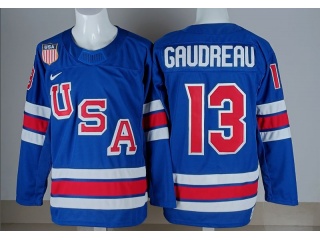 Team USA #13 Johnny Gaudreau 2026 Winter Olympics Jersey Blue