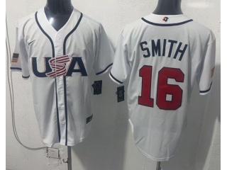 Team USA #16 Will Smith 2026 World Baseball Classic Jersey White