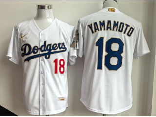 Los Angeles Dodgers #18 Yoshinobu Yamamoto  2026 Gold Collection Jersey White