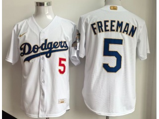 Los Angeles Dodgers #5 Freddie Freeman 2026 Gold Collection Jersey White
