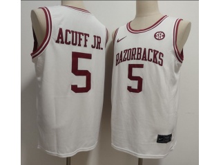 Arkansas Razorbacks #5 Darius Acuff Jr. Jersey White