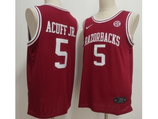Arkansas Razorbacks #5 Darius Acuff Jr. Jersey Red