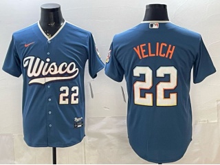 Milwaukee Brewers #22 Christian Yelich 2026 City Connect Jersey Blue