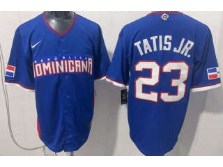 Dominicana Republica #23 Fernando Tatis Jr World Baseball Classic Jersey Blue