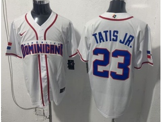 Dominicana Republica #23 Fernando Tatis Jr World Baseball Classic Jersey White