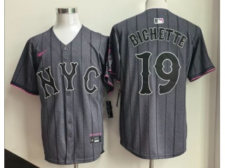 New York Mets #19 Bo Bichette City Connect Cool Base Jersey Gray