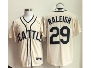 Seattle Mariners #29 Cal Raleigh Cool Base Jersey Cream