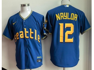 Seattle Mariners #12 Josh Naylor City Connect Cool Base Jersey Blue