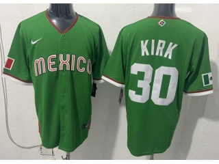 Team Mexica #30 Alejandro Kirk World Baseball Classic Jersey Green