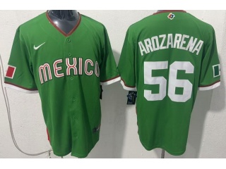 Team Mexica #56 Randy Arozarena World Baseball Classic Jersey Green