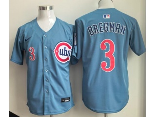 Chicago Cubs #3 Alex Bregman City Connect Jersey Light Blue
