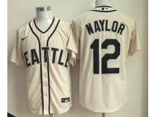 Seattle Mariners #12 Josh Naylor Cool Base Jersey Cream