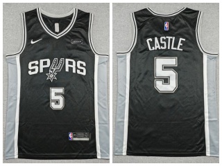 San Antonio Spurs #5 Stephon Castle Jersey Black