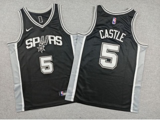 Youth San Antonio Spurs #5 Stephon Castle Jersey Black