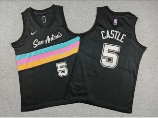 Youth San Antonio Spurs #5 Stephon Castle 2025-26 City Edition Jersey Black