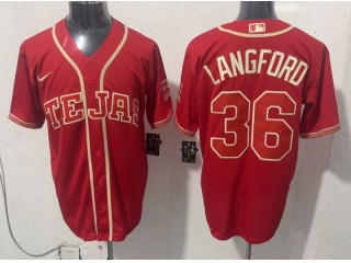 Texas Rangers #36 Wyatt Langford 2026 City Connect Jersey Red