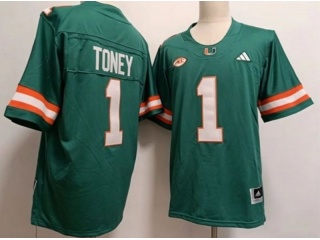 Miami Hurricanes #1 Malachi Toney F.U.S.E Limited Jersey Green