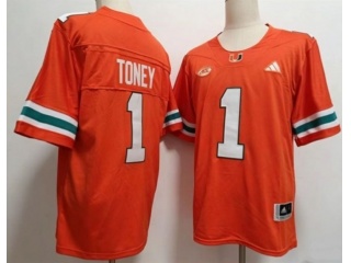 Miami Hurricanes #1 Malachi Toney F.U.S.E Limited Jersey Orange