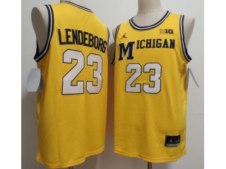 Michigan Wolverines #23 Yaxel Lendeborg Throwback Jersey Yellow