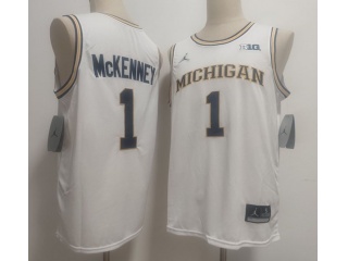 Michigan Wolverines #1 Trey McKenney Jersey White