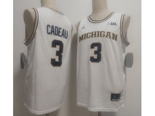 Michigan Wolverines #3 Elliot Cadea Jersey White