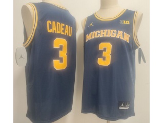 Michigan Wolverines #3 Elliot Cadea Jersey Navy
