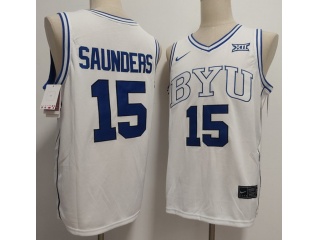BYU Cougars #15 Richie Saunders Jersey White