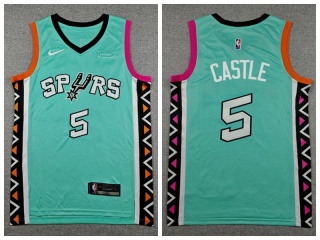 San Antonio Spurs #5 Stephon Castle 2022-23 City Jersey Green