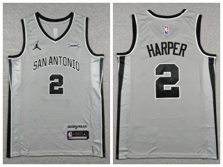 San Antonio Spurs #2 Dylan Harper Jersey Gray