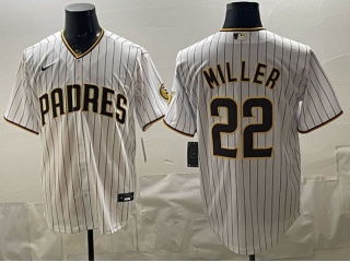 San Diego Padres #22 Mason Miller Pinstripes Jersey White