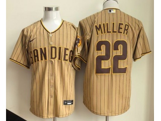 San Diego Padres #22 Mason Miller Pinstripes Jersey Tan