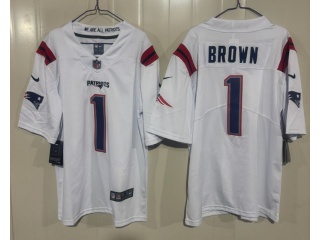 New England Patriots #1 A.J. Brown Limited Jersey White