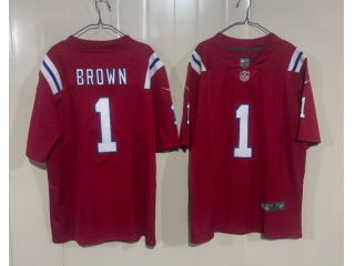 New England Patriots #1 A.J. Brown Limited Jersey Red