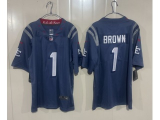 New England Patriots #1 A.J. Brown Rivalry Limited Jersey Blue