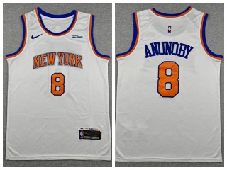 New York Knicks #8 Ogugua Anunoby Jr Jersey White